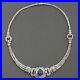 Art Deco Style Lab Created Sapphire Solid 925 Sterling Silver Highend Necklace