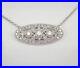 Art Deco Three Stone Necklace 2.3 Ct Lab Created Diamond 14K White Gold Plated