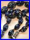 Art Deco Venetian Blue Green Matched Moretti Millefiori Glass Beads Necklace