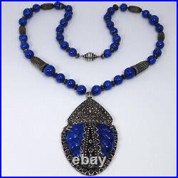 Art Deco Venetian Glass Fishel Nessler Ornate Necklace