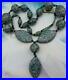 Art Deco Venetian Matched Green Cane Millefiori Beads Glass Necklace