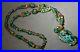 Art Deco Venetian Murano Extreme Foil Glass Bead Necklace, Green & Caramel, 26l