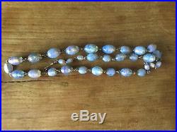 Art Deco Venetian Opalescent Foiled Beads Vintage Necklace / VGC / Rethreaded