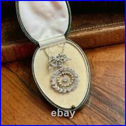 Art Deco Vintage Style 3Ct Lab Created Diamond Wedding Sterling Silver Pendants