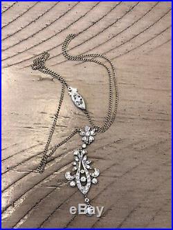 Art Deco White Gold 14k Diamond Necklace