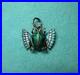 Art Deco Winged Scarab Pendant Necklace Enamel Egyptian Revival Antique Sterling