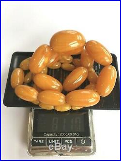 Art Deco butterscotch amber colour bakelite beads 81g beautiful marbling