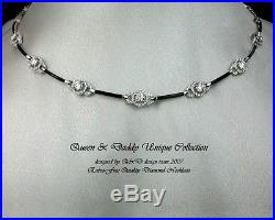 Art Deco by Night 18K(750) white gold black garnet diamond design necklace