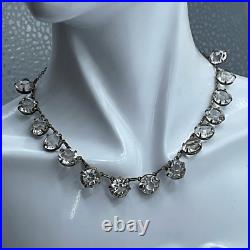 Art Deco open back Bezel crystal collar necklace