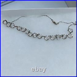 Art Deco open back Bezel crystal collar necklace