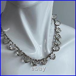 Art Deco open back Bezel crystal collar necklace