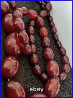 Art deco Cherry Amber Bakelite Necklace large 93g
