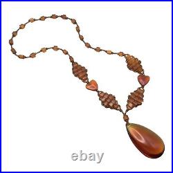 Art deco amber glass necklace