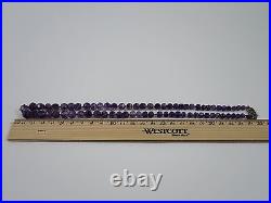 Art deco faceted graduated amethyst necklace, 20, 32.7g, 4mm-9mm
