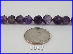 Art deco faceted graduated amethyst necklace, 20, 32.7g, 4mm-9mm