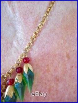 Authentic Vintage AMAZING Art Deco & Glass Bead Necklace Old Spring Ring