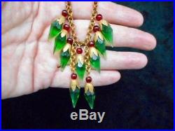 Authentic Vintage AMAZING Art Deco & Glass Bead Necklace Old Spring Ring