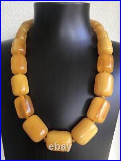 BEAUTIFUL BIG EGG YOLK BAKELITE CLASSIC ART DECO NECKLACE 1920's GERMANY 130g