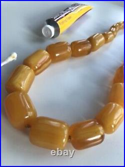 BEAUTIFUL BIG EGG YOLK BAKELITE CLASSIC ART DECO NECKLACE 1920's GERMANY 130g