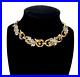 BERGERE SIGNED ART DECO LARGE CHAIN with PASTE HAND-CUT CRYSTALS CHOKER NECKLACE