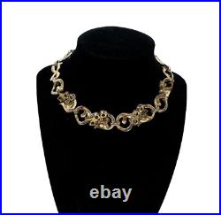 BERGERE SIGNED ART DECO LARGE CHAIN with PASTE HAND-CUT CRYSTALS CHOKER NECKLACE