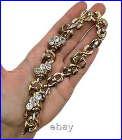 BERGERE SIGNED ART DECO LARGE CHAIN with PASTE HAND-CUT CRYSTALS CHOKER NECKLACE