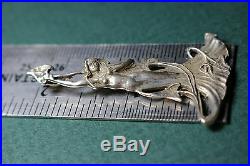 BREATHTAKING vint. Nude woman Art Nouveau/Deco sterling silver necklace pendant