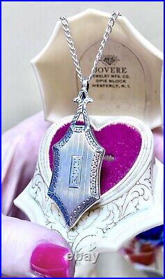 Beautiful Antique Ornate Sterling Silver Engraved Pendant/Locket Necklace