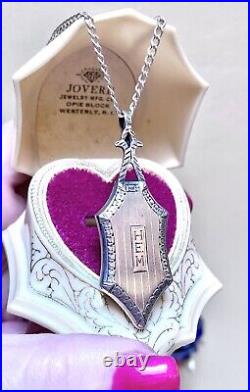 Beautiful Antique Ornate Sterling Silver Engraved Pendant/Locket Necklace