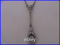 Beautiful Art Deco Diamond Necklace with Platinum chain