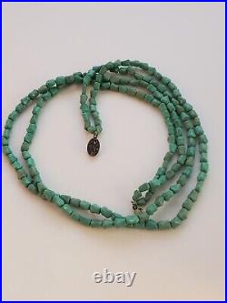 Beautiful Art Deco Turquoise Two Strand Bead Necklace