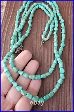 Beautiful Art Deco Turquoise Two Strand Bead Necklace