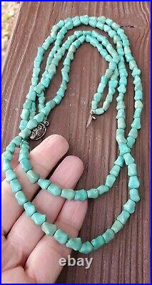 Beautiful Art Deco Turquoise Two Strand Bead Necklace