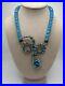 Beautiful Blue Crystal Art Deco Serpent Snake Statement Necklace