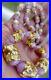 Beautiful, Chunky Vintage Venetian Art Deco Gold Fire Foil & Pink Glass Necklace