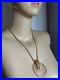 Beautiful French Vintage Art Deco Creator pendant Necklance Lucite disk, Glass