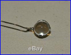 Beautiful Old Small Antique Art Deco'pool Of Light' Rock Crystal Necklace