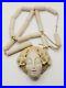 Beautiful Rare Art Deco/Art Nouveau Carved Figural Necklace Beaded 24in Signed