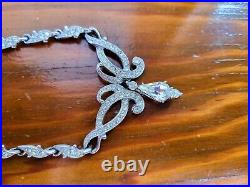 Beautiful Vintage Signed Ora Art Deco Crystal Necklace
