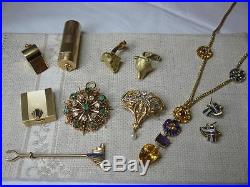 Belle Epoque Diamond Sapphire Art Deco Necklace 10K Gold Art Nouveau Enamel 1900