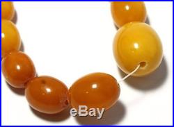 Bernstein-Kette natural amber butterscotch necklace oliven Art Deco egg yolk