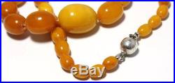 Bernstein-Kette natural amber butterscotch necklace oliven Art Deco egg yolk