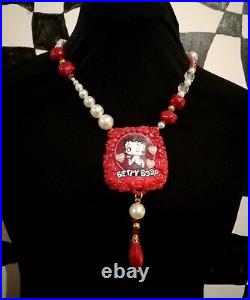 Betty boop necklace talisman pendant amulet art deco fashion jewelry love gift 1