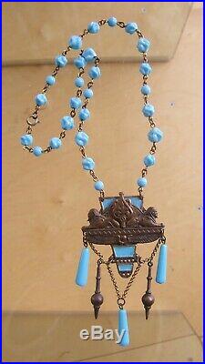 Big Statement Vintage Art Deco Egyptian Revival Festoon Necklace
