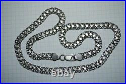 Big Vintage Art Deco Russian Chain Necklace Sterling Silver 925 Jewelry Men's
