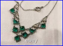 British Antique 20 s 30 s Art Deco Czech Glass Necklace Europe UK Vintage Je