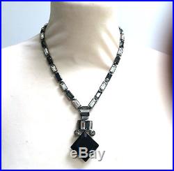 Butler and Wilson Black Square Art Deco Style Necklace 45th Anniversary NEW