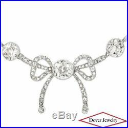 CARTIER Paris Antique Art Deco Diamond Ribbon Platinum Choker Necklace 21.2 Gram