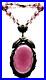 CZECHOSLOVAKIA Purple Glass Beaded Art Deco Pendant Necklace