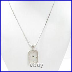 Camphor Glass Art Deco Antique Pendant Necklace Vintage